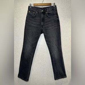 Zara Black Straight Leg High Rise Jeans Grunge Punk Size 6